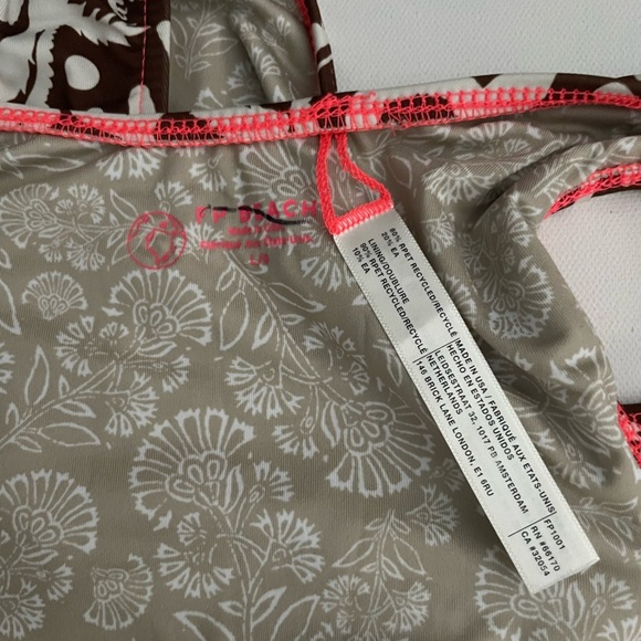 FREE PEOPLE The Pamela Printed One-Piece Swimsuit cocoa printed L cheeky thong - Picture 4 of 5